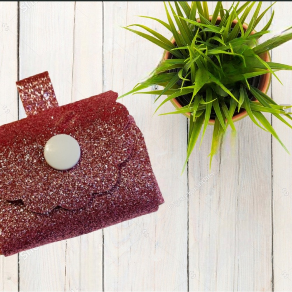 Handmade faux leather case cover for ear buds.
